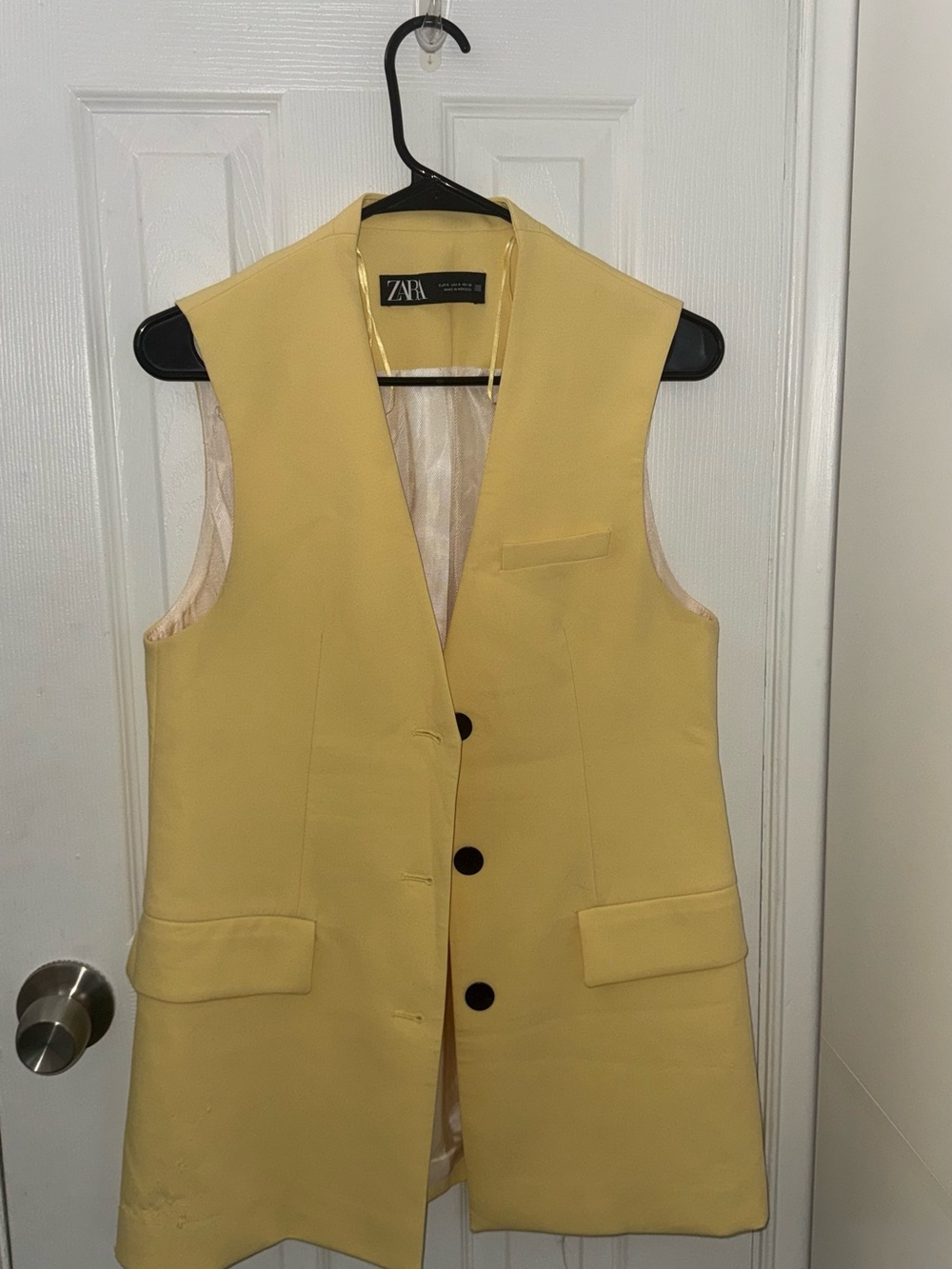 Zara Bright Yellow Sleeveless Blazer Vest